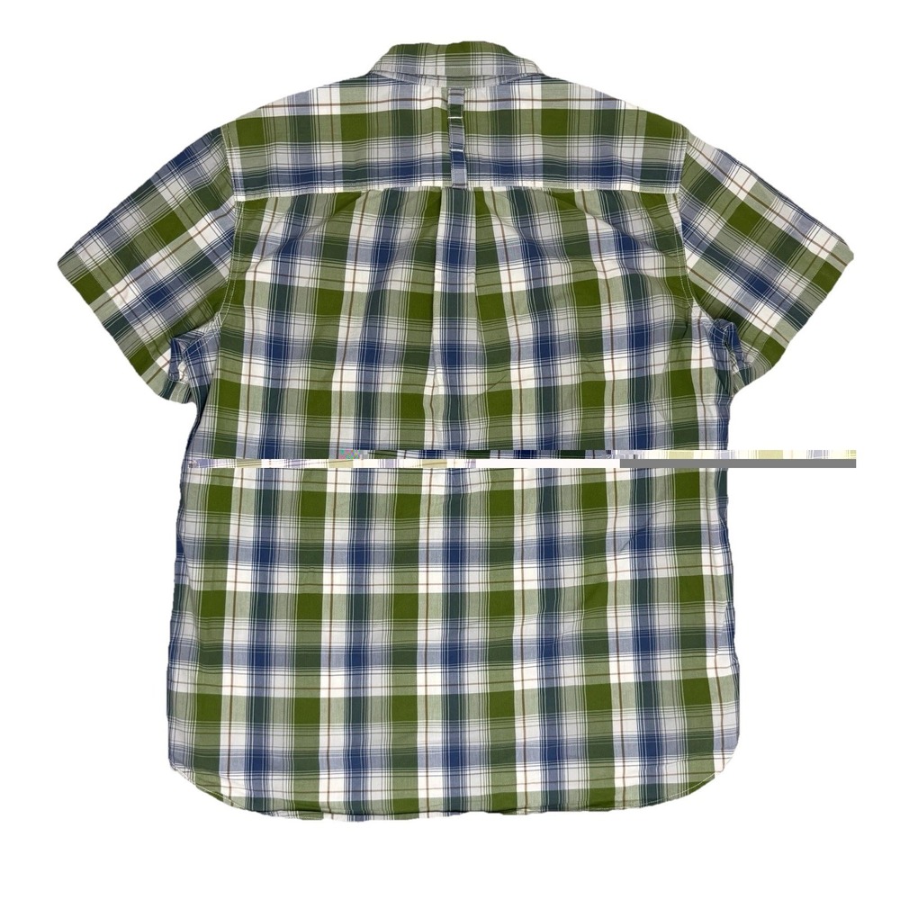 The North Face Shirt Men's L Green Blue Plaid Short Sleeve Button Up Casual - Picture 2 of 7
